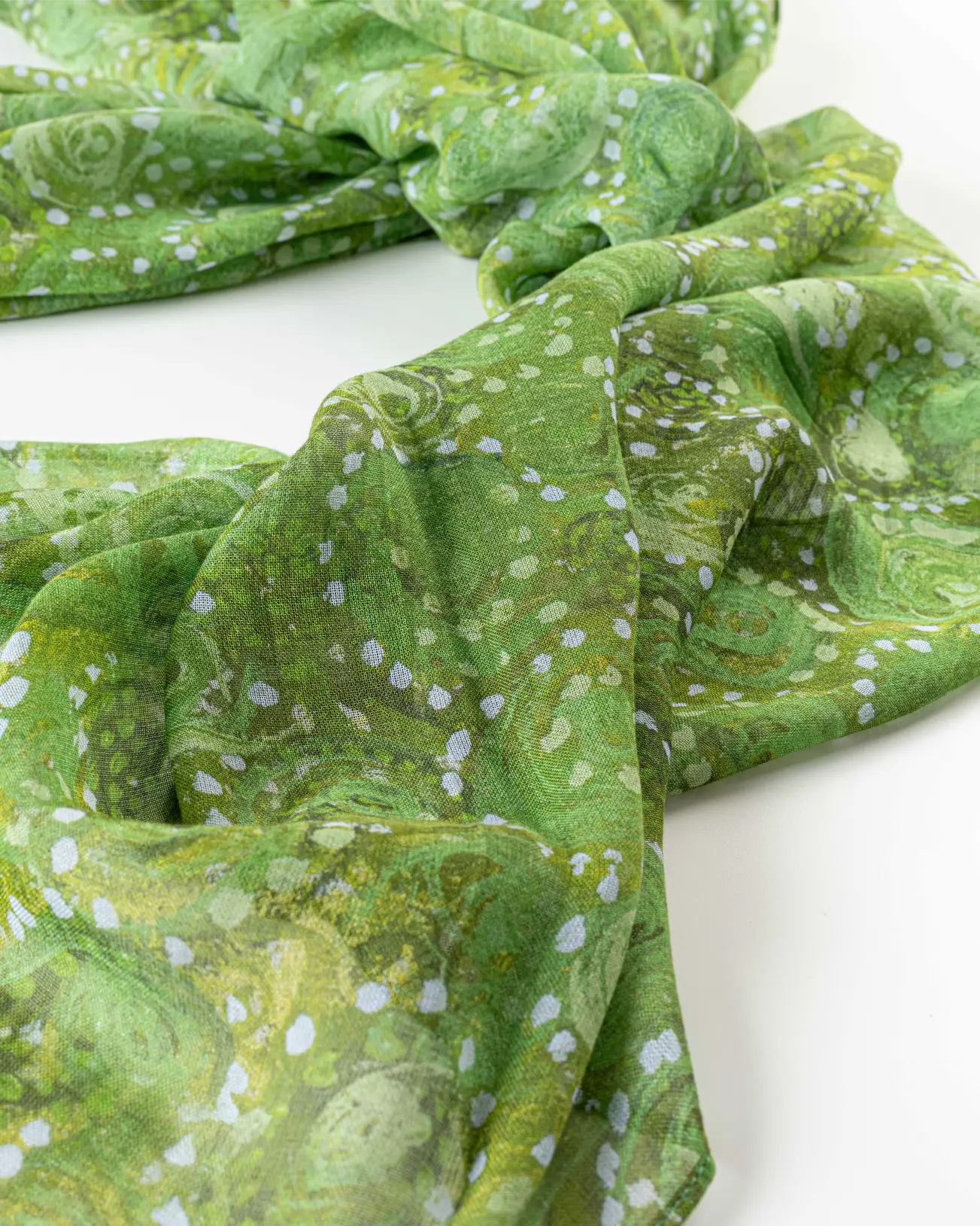 Piparmētra – 180×65 cm liels zīda un kokvilnas vasaras lakats - Image 2